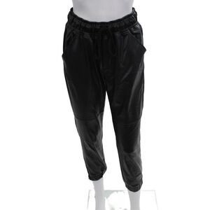 David Lerner Unisex Cropped Jogger Pants Black Drawstring Size XS